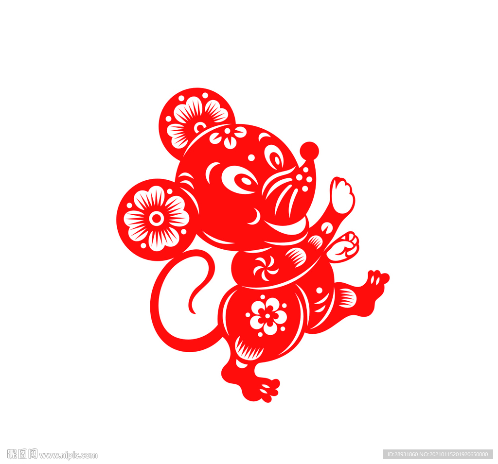 剪纸老鼠