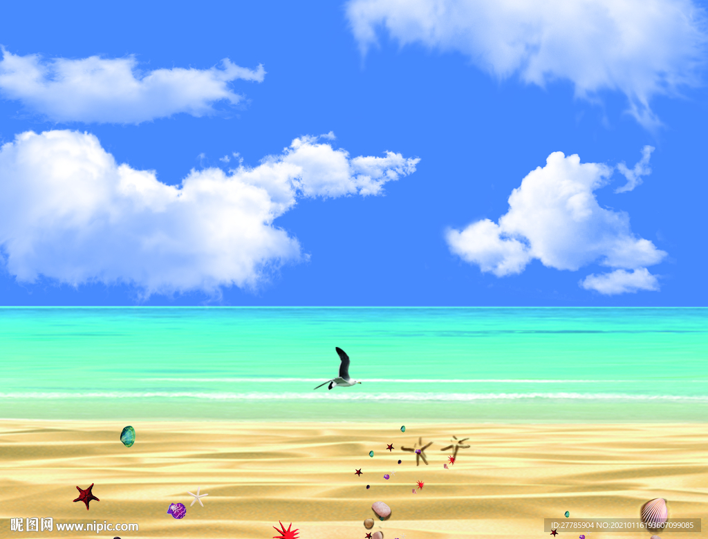 海边蓝天白云