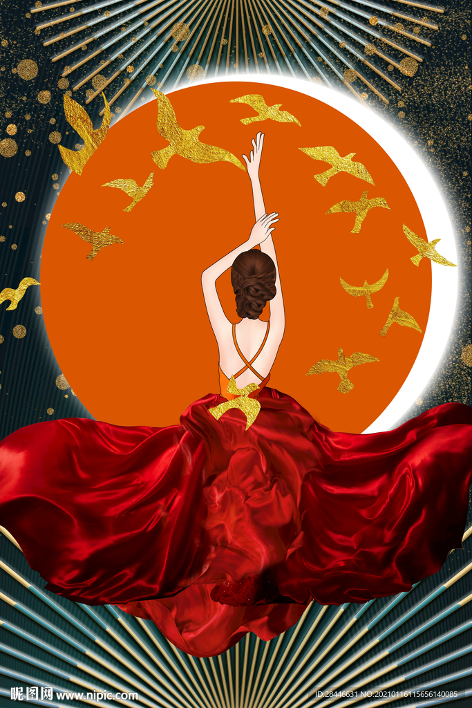 爱马仕美女装饰画