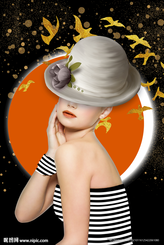 爱马仕美女装饰画