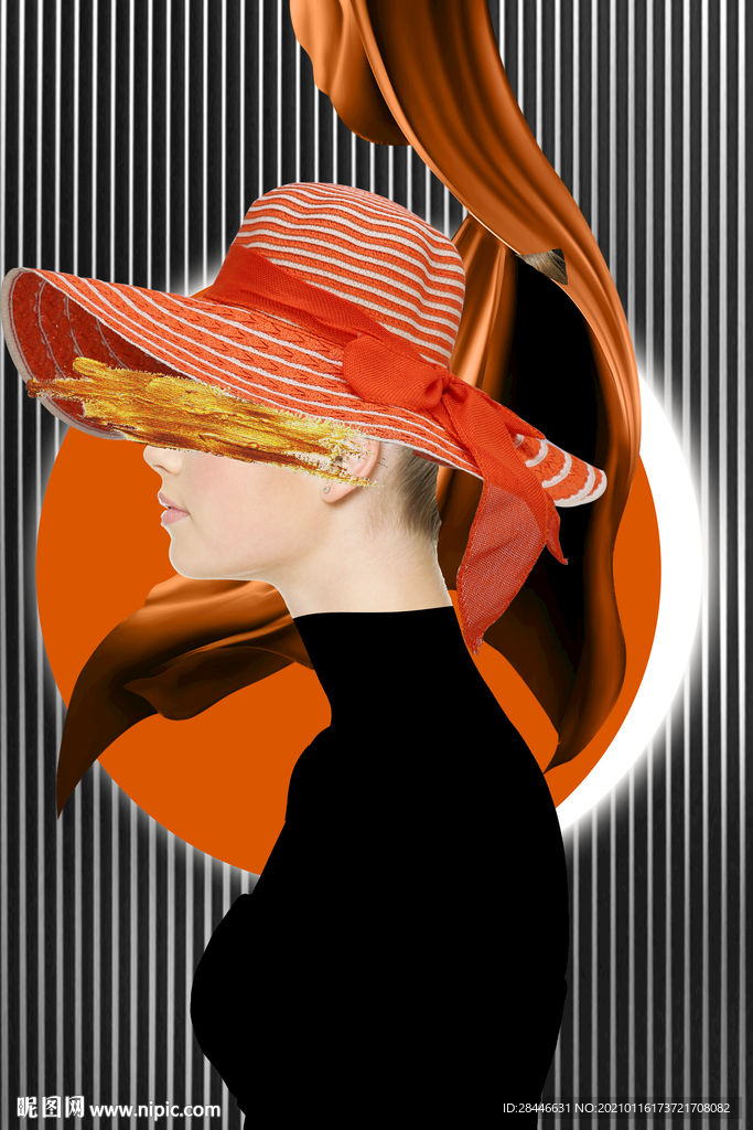 爱马仕美女装饰画