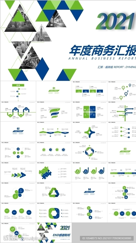 蓝绿2021年度商务汇报总结