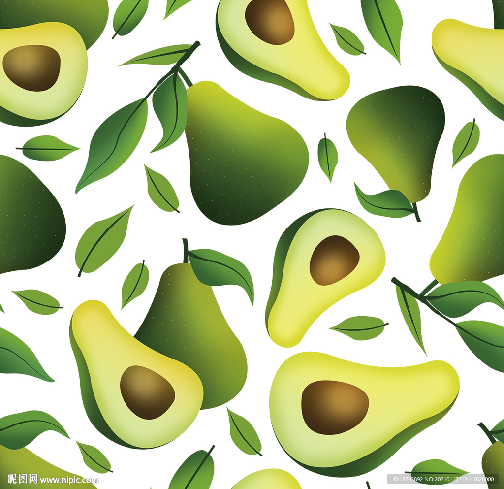 牛油果拼接图案