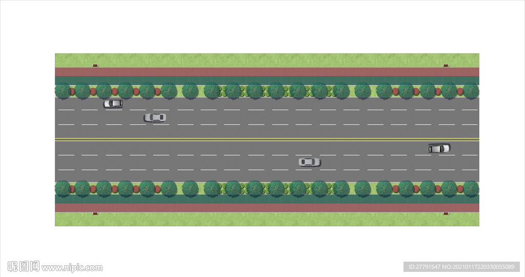 道路绿化景观设计平面图