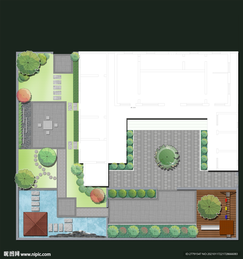 别墅庭院景观设计平面图
