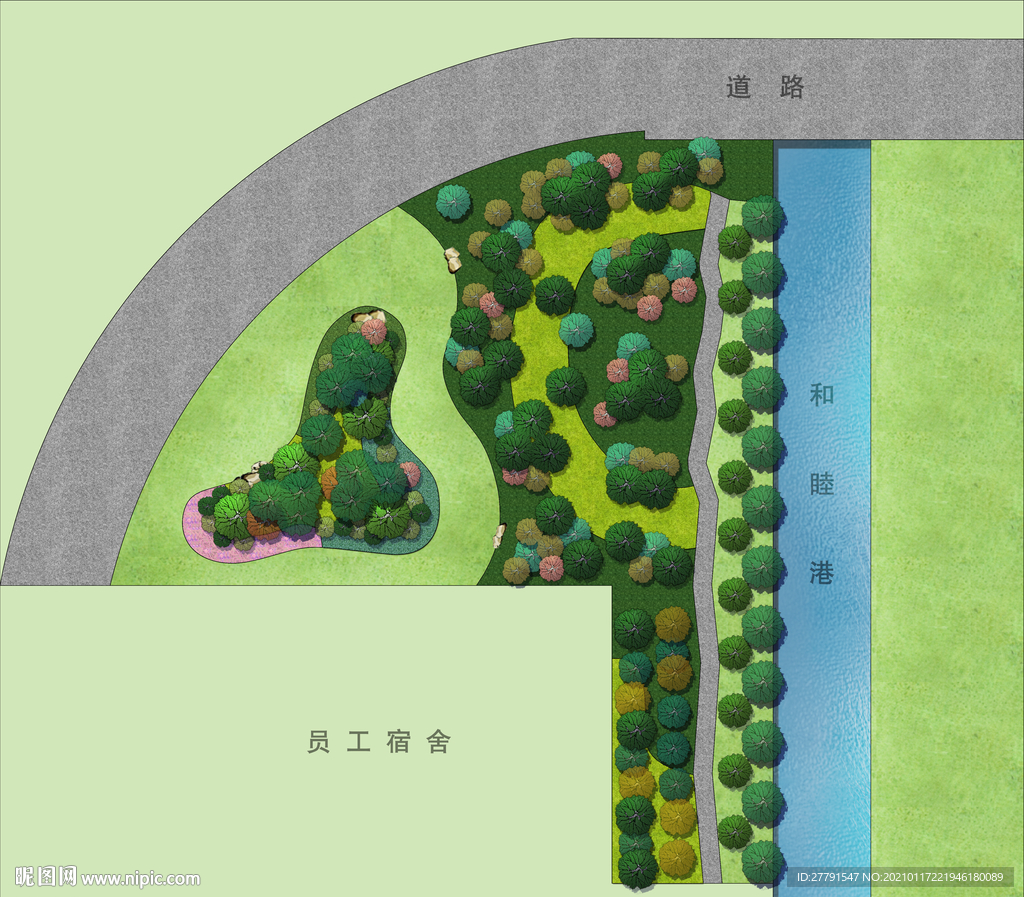 乡村公园绿化设计平面图