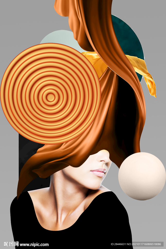 爱马仕美女北欧装饰画