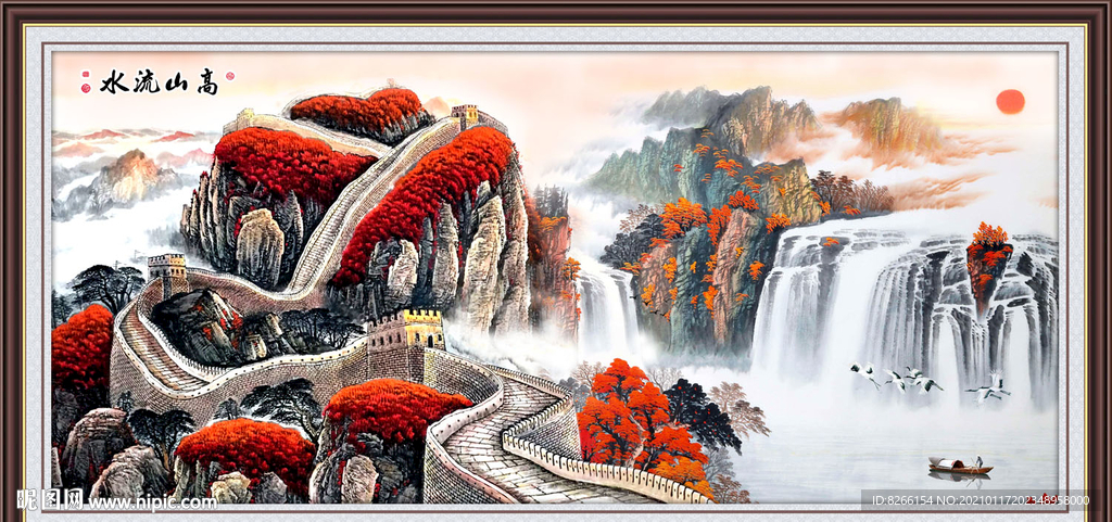 国画高山流水装饰画