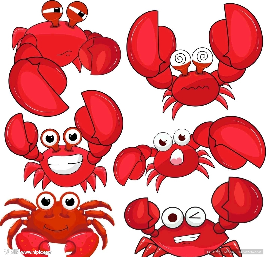 可爱的螃蟹插画图片素材_ID:164129834-Veer图库
