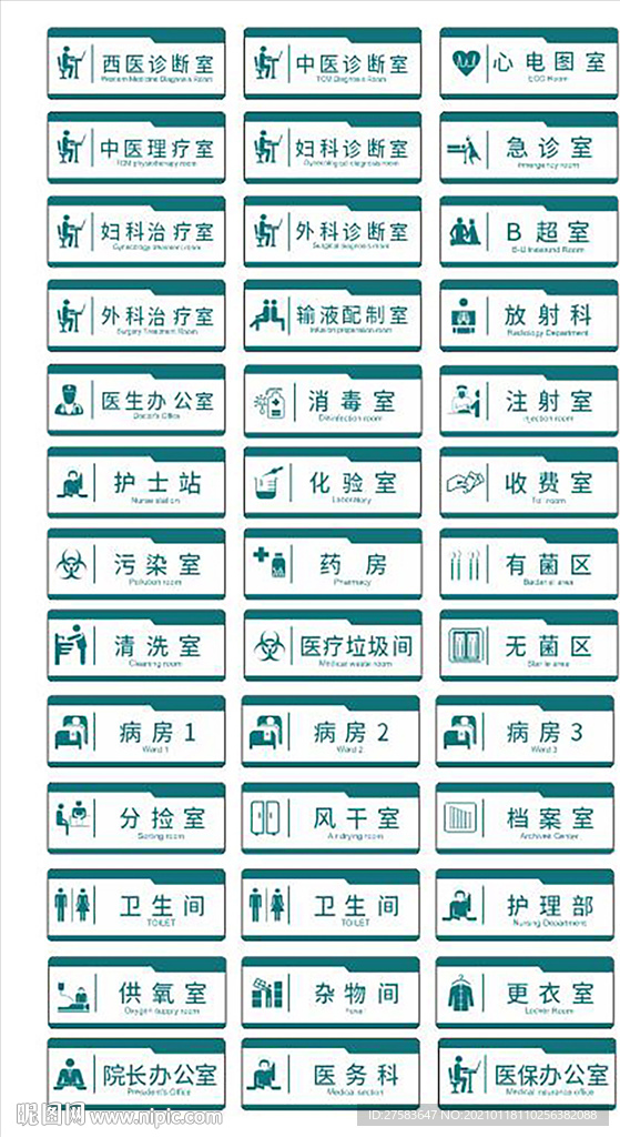 医院科室牌大全