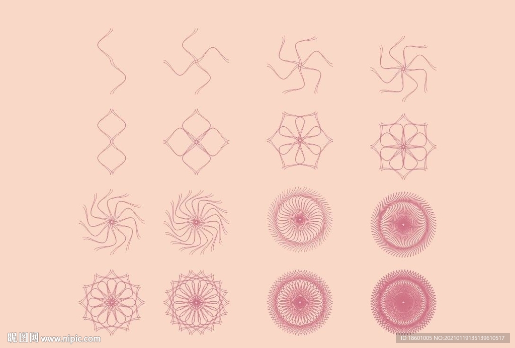 原创花纹回形圆形花纹矢量花纹