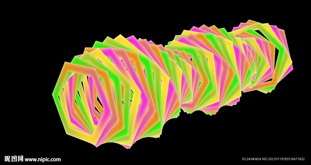 立体3D六边形旋转动态视频