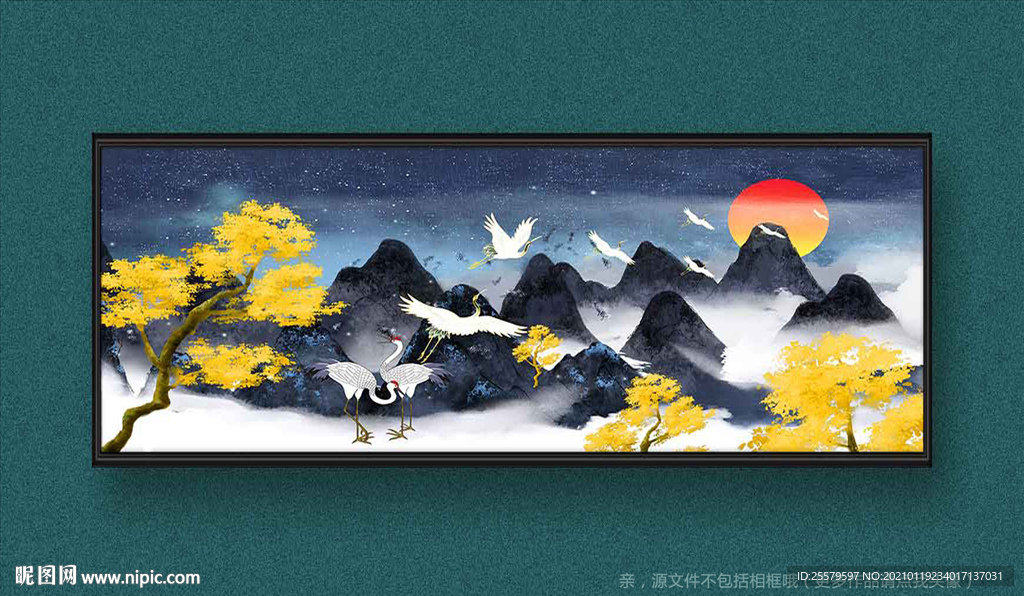 美丽中国风复古山水装饰画