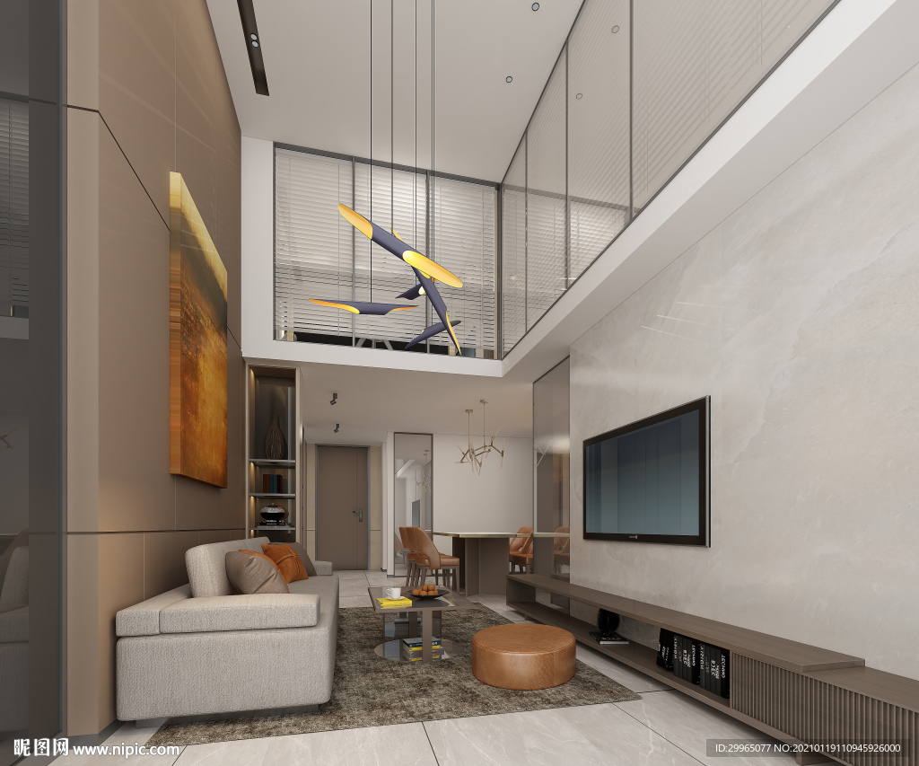 岩板瓷砖空间效果图 阿萨勒白