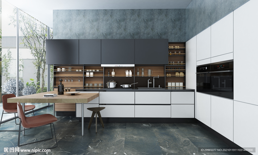 岩板瓷砖空间效果图 伦勃朗黑