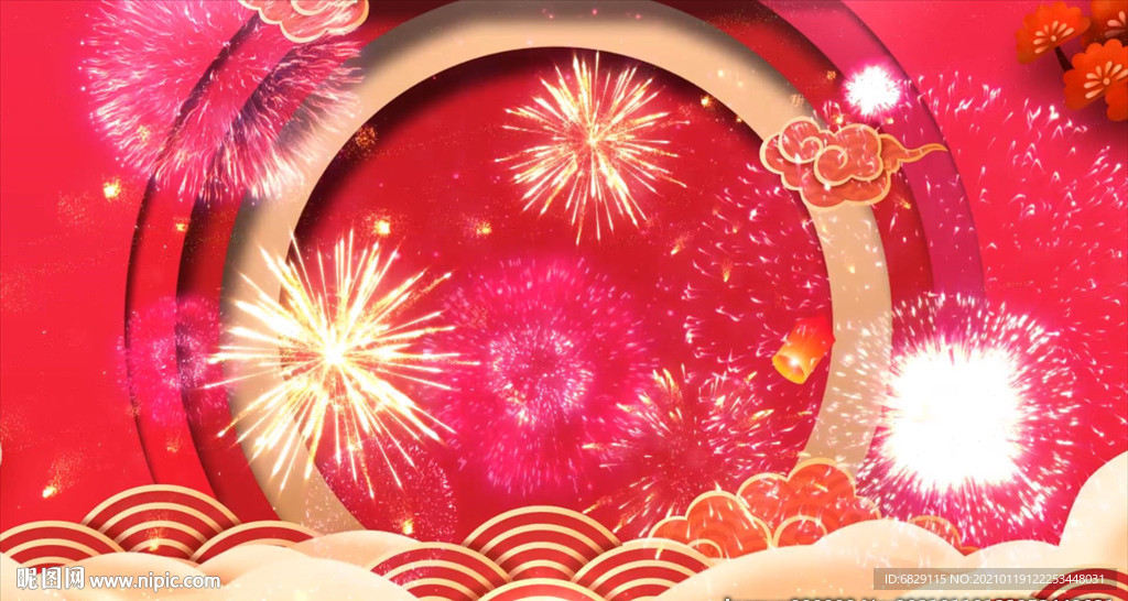新年视频背景素材 红色喜庆