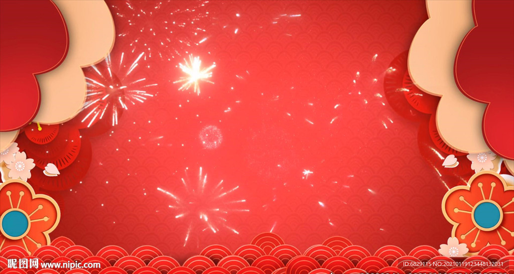 高端大气红色新年视频背景