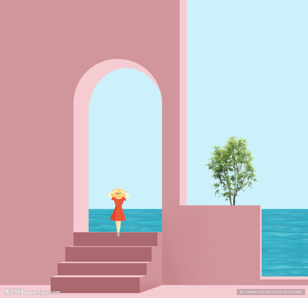 北欧立体空间莫兰迪装饰画