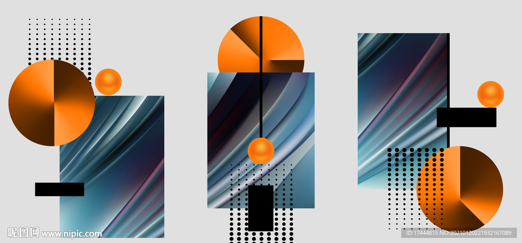 轻奢抽象几何色彩装饰画