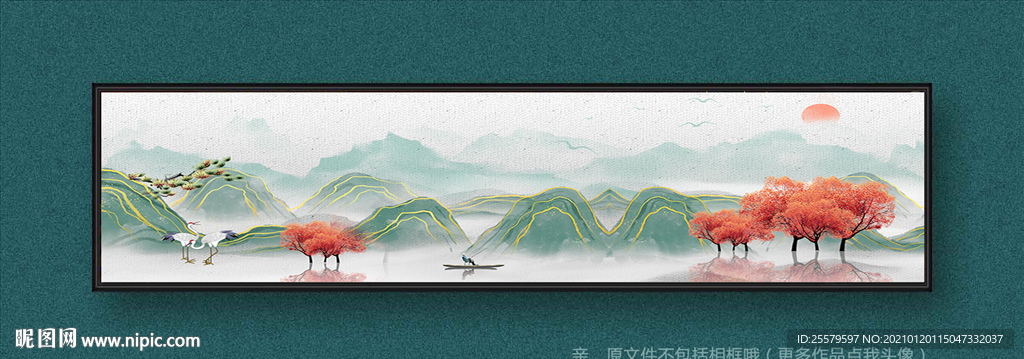 简洁山水画