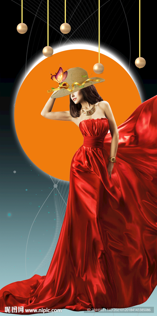 爱马仕美女装饰画