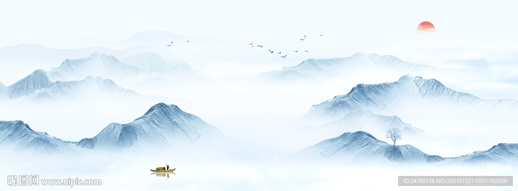 巨幅意境山水画