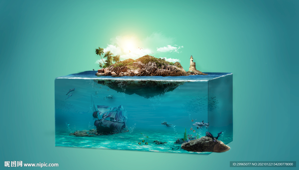 水上海岛沉船虚幻风