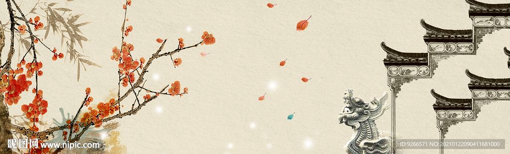 中式民俗古风水墨床头画装饰画