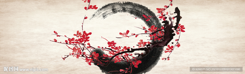 中式民俗古风水墨床头画装饰画