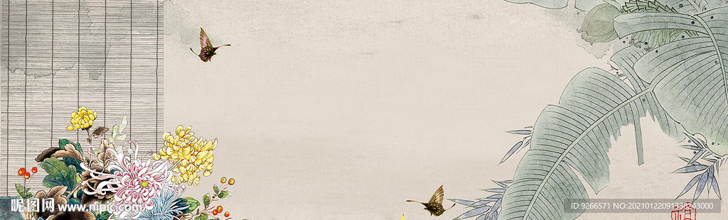 中式民俗古风水墨床头画装饰画