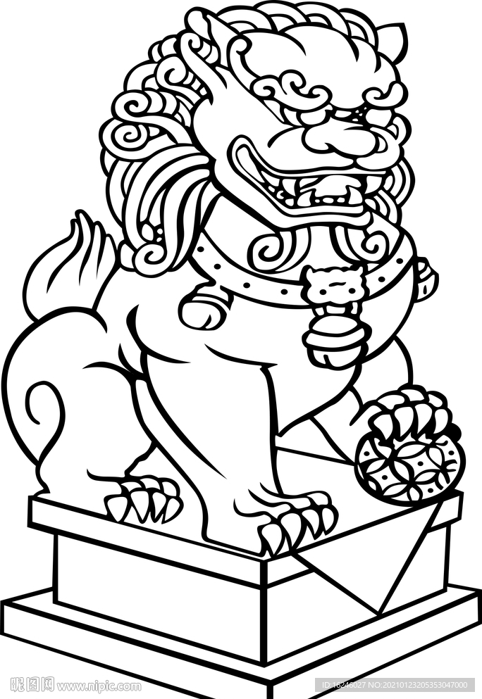 狮子镂板  狮子矢量图  狮子