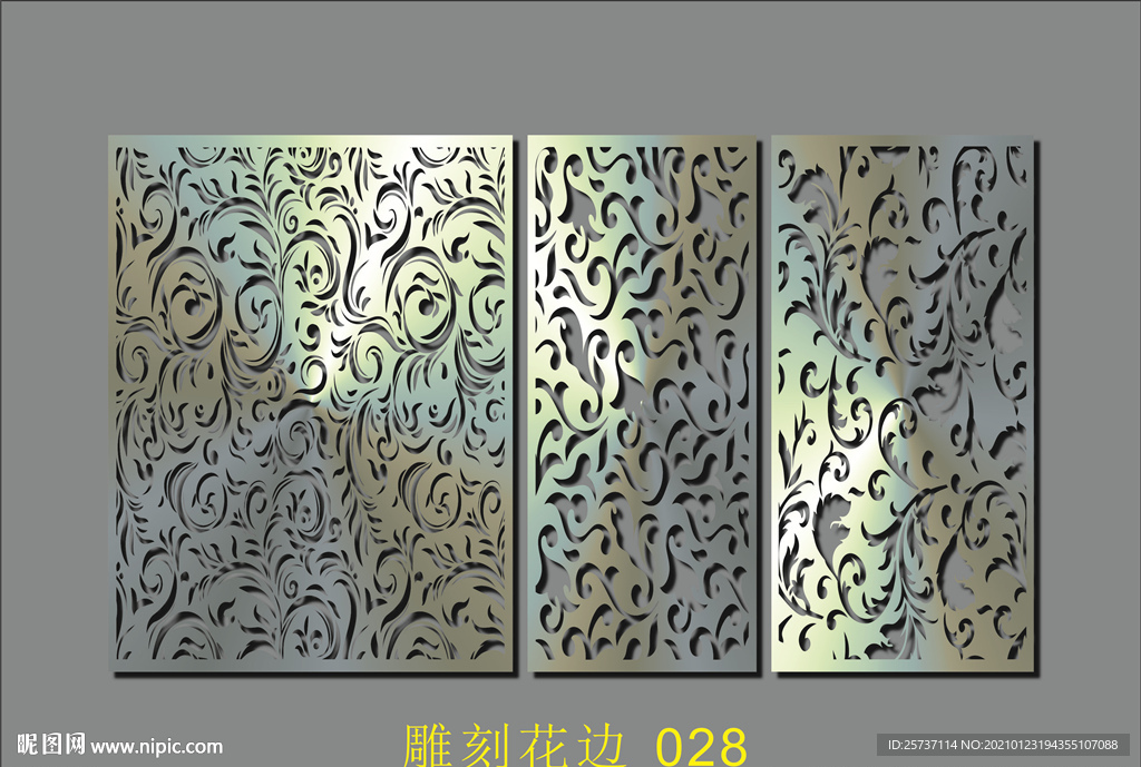 中式镂空花型 底纹边框 雕刻花