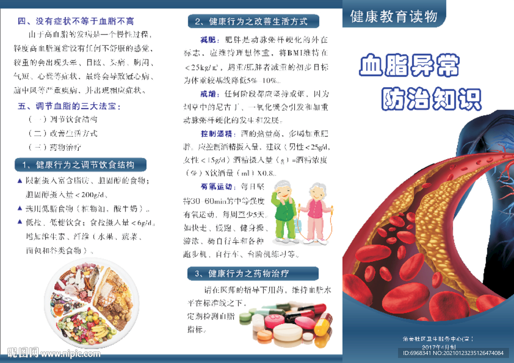 血脂异常防治知识三折页