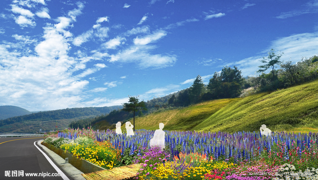乡村道路花境景观设计