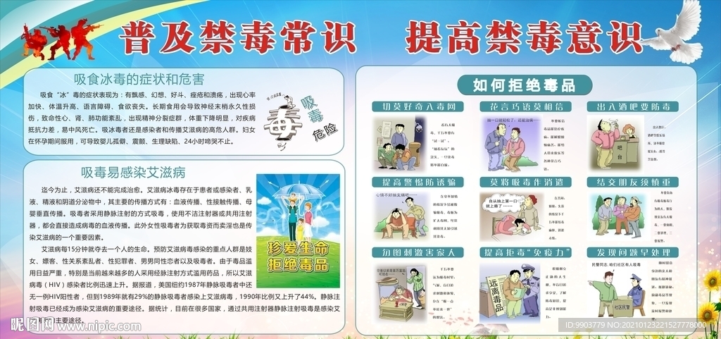 普及禁毒常识提高禁毒意识展板
