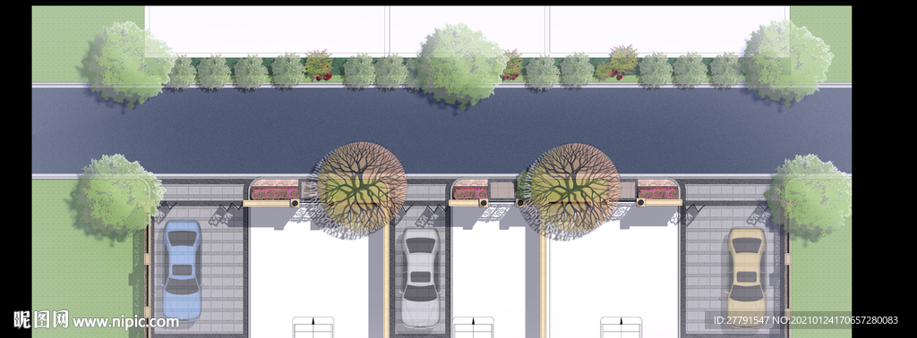 别墅庭院入口景观设计平面图