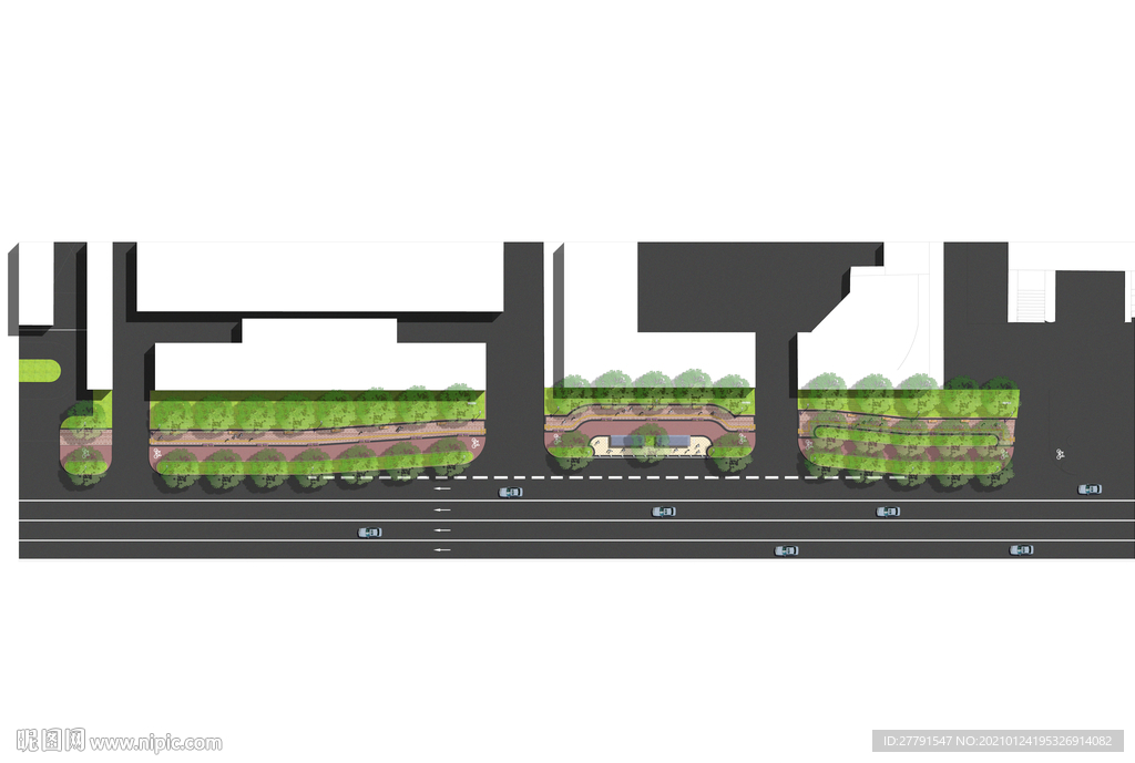道路绿化景观设计平面图
