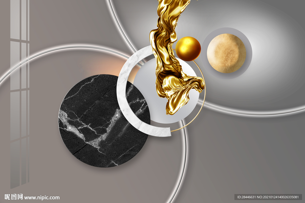 北欧现代光影轻奢装饰画