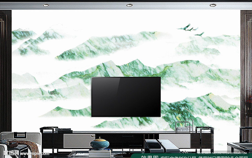 大理石纹山水背景墙