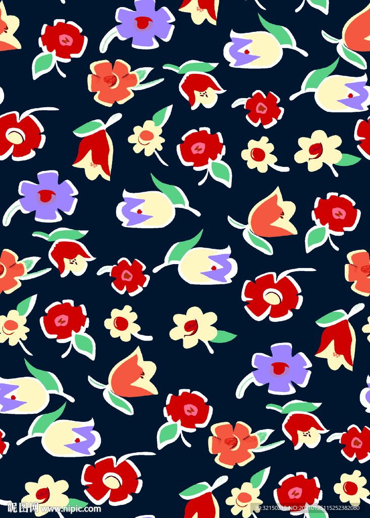 藏兰底小红碎花