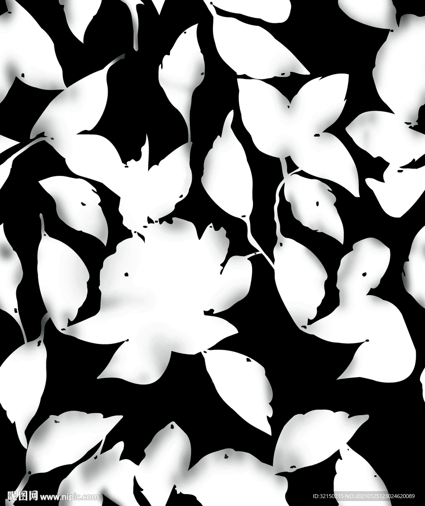 黑底白花