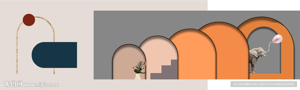 装饰画现代二联画中画轻奢