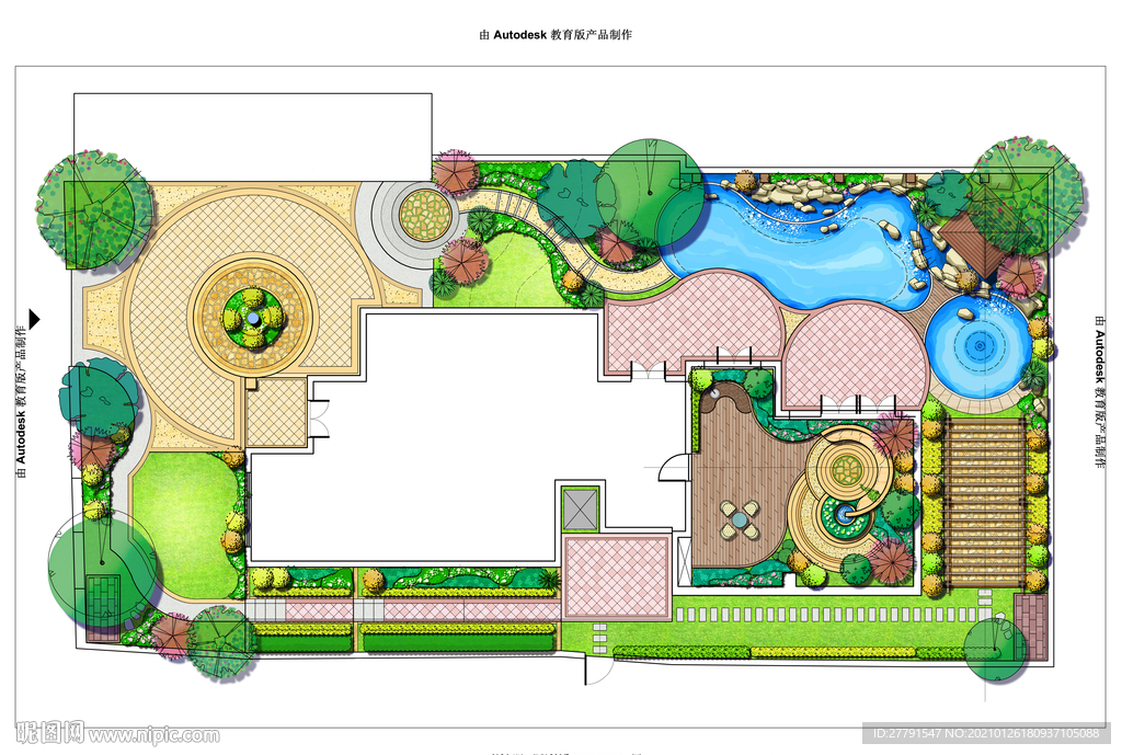 别墅庭院景观设计平面图