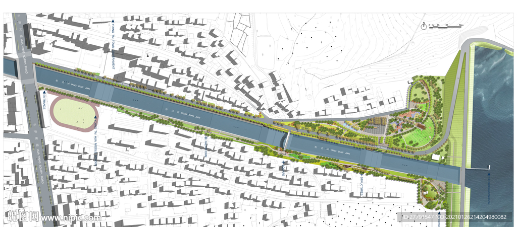 河道景观规划设计平面图