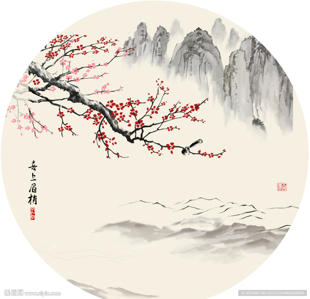 喜上眉梢装饰画