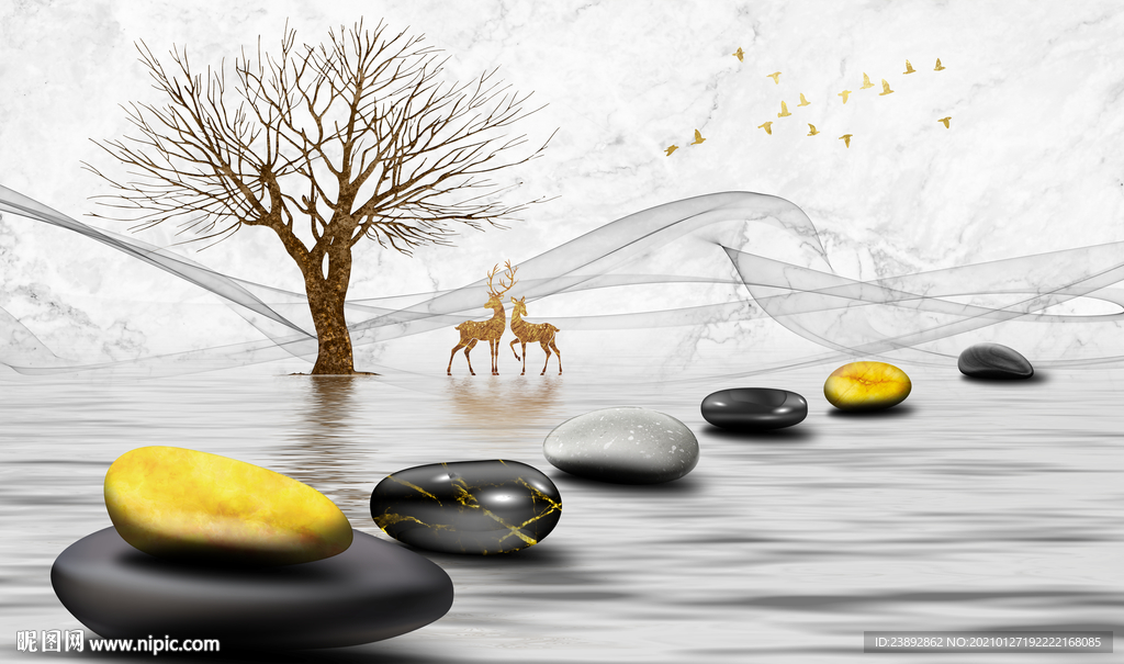 石来运转 装饰画