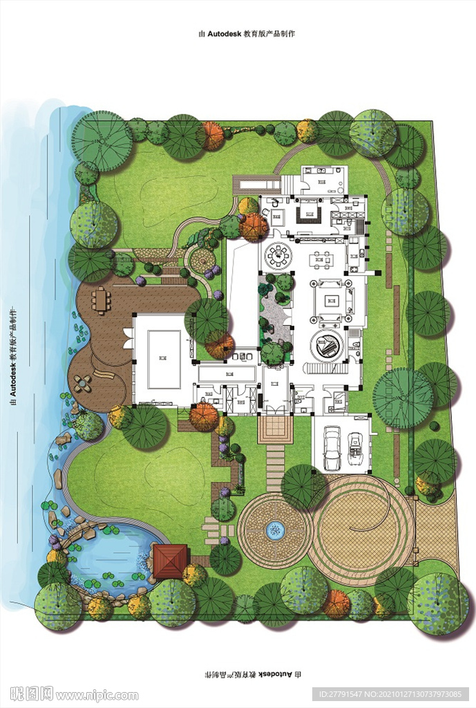 别墅庭院景观设计平面图