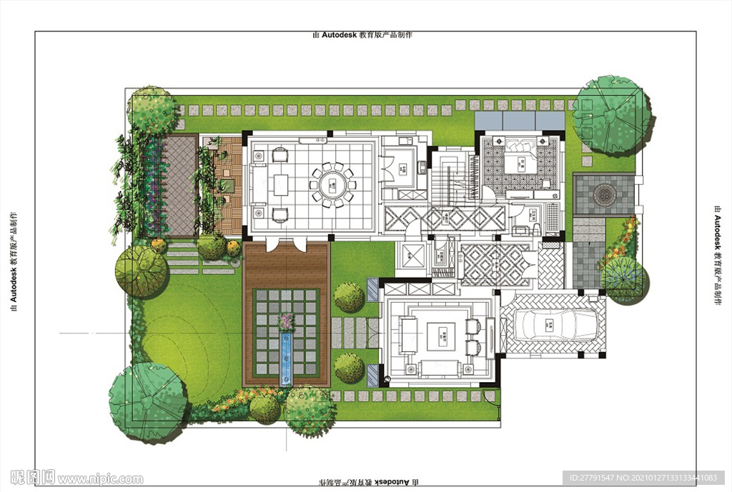 别墅庭院景观设计平面图