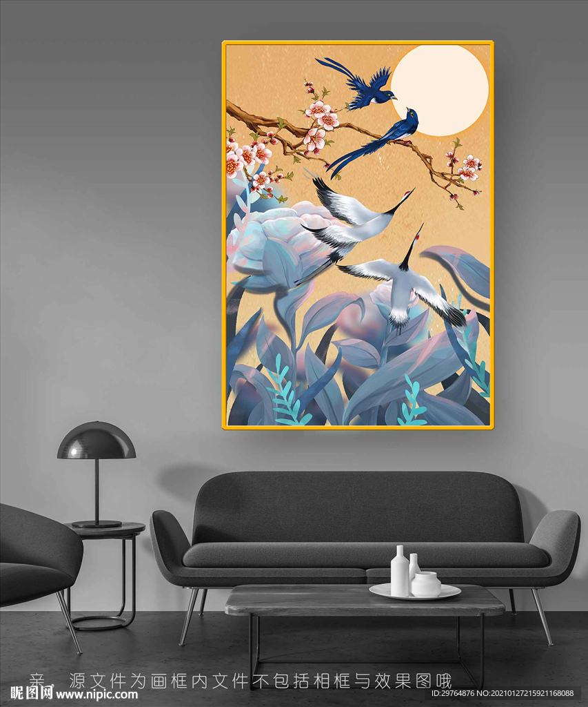 质感美丽工笔花鸟挂画