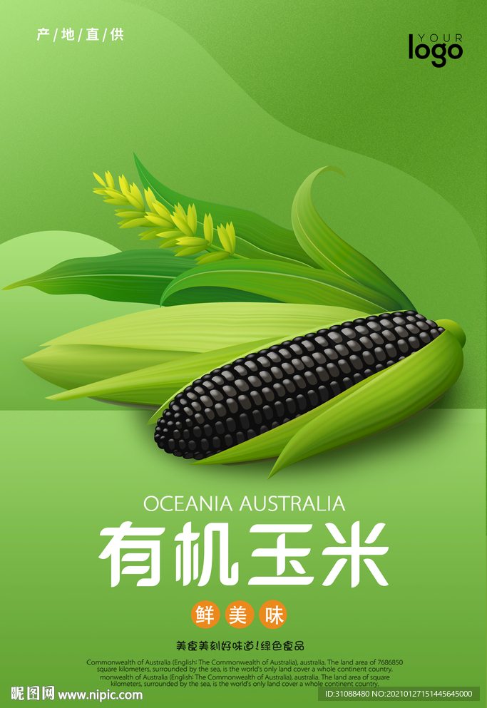 有机玉米海报